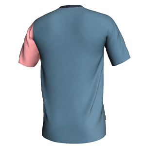 Maillot de football pour homme à col en V, bicolore bleu et rose, manches courtes, en polyester respirant, coupe classique, toutes saisons - Product Image 2