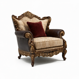 Juego de Muebles de Salón de Madera con Acabado Cerezo Victoriano, Sofá de Lujo Marrón Personalizado, Juego de Salón Antiguo Tallado a Mano, Dallas - Product Image 5