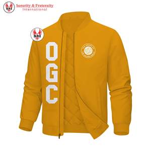 Chaqueta Bomber de Poliéster para Mujer con Bordado de Círculo Dorado |   Chaqueta Universitaria Personalizada Bordada Masónica OGC, Exterior de Algodón de Secado Rápido - Product Image 6