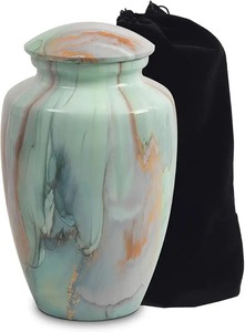 Urne funéraire noire avec motif de tigre bleu et bordure argentée, urne commémorative pour cendres humaines adulte, urne haut de gamme - Product Image 6