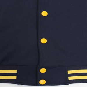 Winter Varsity Jacket Canvas Stand <b>Yellow</b> Sleeves Men Unisex Baseball Style Waterproof Breathable Knitted Custom Front - Product Image 3