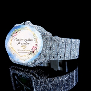 Reloj Inteligente Redondo de Acero Inoxidable para Mujer ElvoraGems, Personalizable - Product Image 2