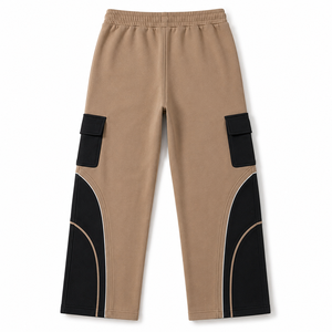 Pantalones Cargo Jogger de Algodón 100% Ecológico de Primera Calidad, con Paneles en Contraste, Multibolsillos, Estilo Casual Urbano, Venta al Por Mayor - Product Image 2