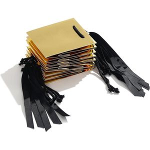 10 sacchetti regalo in carta dorata per gioielli con manici, 5,5x2,8x5,9 pollici - Product Image 2