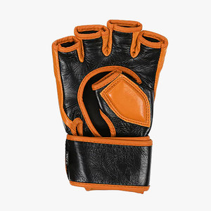 ถุงมือ MMA หนังสีส้มดำแบบมีพิษ ครึ่งนิ้ว พร้อมสายรัดข้อมือ สำหรับฝึกซ้อมศิลปะการต่อสู้ อุปกรณ์ซ้อมต่อสู้ สำหรับผู้ใหญ่ทุกเพศ ขนาด 14 - Product Image 2