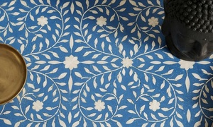 Blue and White Bone Inlay Solid Wood Shaker Door Console Table <b>Desk</b> with Drawers Modern Living Room <b>Cabinet</b> Entryway Furniture - Product Image 4