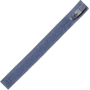 Ceinture de musculation en cuir réglable avec boucle de maintien, unisexe, pour la protection et l'entraînement en force, bleue - Product Image 1