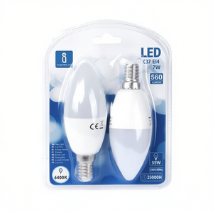 Bombilla LED C37 E14 7W 6400K 560Lm 25000H de bajo consumo, paquete de 2 - Product Image 2