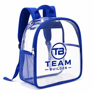 Sac à dos en PVC transparent personnalisé en gros |   Sac à dos scolaire transparent pour le sport avec poche latérale en mesh et impression de logo |   20-36L Imperméable - Product Image 3
