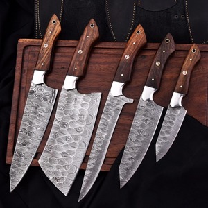 5PCS Handmade Damascus Kitchen <b>Knife</b> <b>Set</b> Professional Chef <b>Knives</b> with Premium Wood Handles Custom Cooking Cutlery <b>Set</b> OEM ODM - Product Image 1