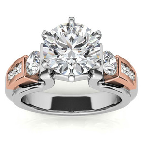 แหวนหมั้นเพชรทรงกลมเจียระไนแบบบริลเลียนท์ ทองคำแท้ 14K เพชรเพาะเลี้ยงในห้องปฏิบัติการ รับรองโดย IGI คุณภาพ VS1 สำหรับผู้หญิง - Product Image 1