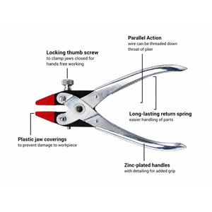 Pince à bec plat en nylon à action parallèle avec vis 160 mm, outil de bijouterie réglable ZetomedPro - Product Image 3