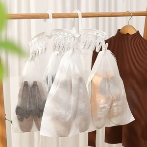 Sacs à chaussures réutilisables en PP non tissé avec cordon de serrage pour le rangement et la protection contre la poussière, pochettes d'emballage pour chaussures pour le voyage - Product Image 4