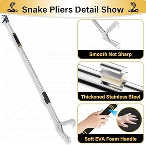 Snake Catcher Professional Collapsible Tongs Reptile <b>Grabber</b> Stick Rattlesnake Handling <b>Tool</b> Safe Pickup Device Durable Design - Product Image 4
