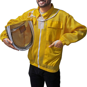Three Layer Beekeeping Jacket Ventilated Protective <b>Suit</b> with Hood Camouflage Design for Honey Harvesting - Product Image 3