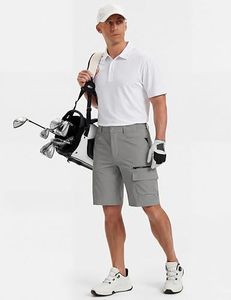 Mens Lightweight Quick Dry Breathable <b>Canvas</b> Cargo Hiking Shorts Elastic Waist Belt Multi Pocket Outdoor Travel Fishing Camping - Product Image 6