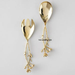 Elegante Juego de Cubiertos de Acero Inoxidable Color Gris Espejo para Eventos, Diseño de Hojas, para Cocina, Panadería, Bodas y Fiestas - Product Image 3