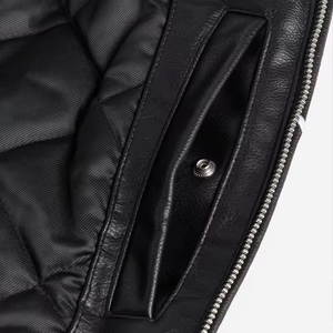 Factory Custom Black Genuine Leather Letterman Varsity <b>Jacket</b> for Men Fashionable Chenille Patches Embroidery Bomber <b>Jacket</b> - Product Image 4