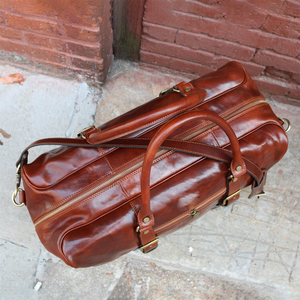 Customized Style Sport-Style Genuine Cowhide Leather Duffel Bag Waterproof 20-36L Capacity Adjustable Straps Zipper Closure - Product Image 6