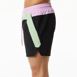 Pantalones Cortos Deportivos Casuales para Hombre, 5 Pulgadas, Cierre de Cremallera, 100% Algodón Oxford, Impermeables, Cintura Media, para Entrenamiento Físico, con Bolsillos, Diseño Digital - Product Image 2