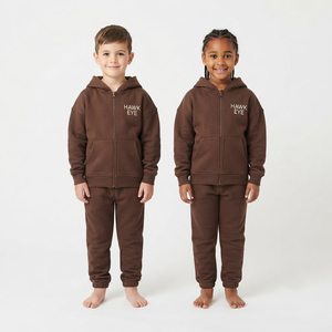 Conjunto Deportivo de Algodón para Niños, Sudadera con Cremallera Completa y Pantalones Deportivos, Logotipo Personalizado Impreso, Fabricante OEM ODM, Ropa Casual - Product Image 4