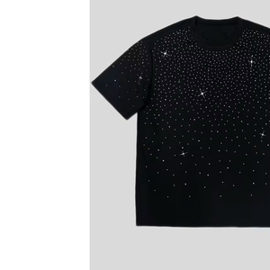 Men <b>Black</b> O Neck Short Sleeve <b>T</b> <b>Shirt</b> Regular Fit Casual Dot Pattern Glitter Print Knitted Design men <b>black</b> <b>t</b> <b>shirt</b> o neck <b>t</b> - Product Image 4