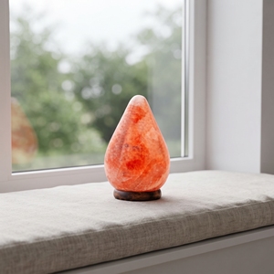Lampe en sel de l'Himalaya en forme de larme, faite à la main, en cristal naturel, pour table de chevet - Product Image 4
