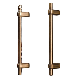 Poignées de meuble rectangulaires martelées en laiton massif, poignées de tiroir vintage, style minimaliste, pour armoire et commode, installation facile - Product Image 3