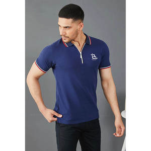 OEM ODM Hot Selling Men's Stylish <b>Zip</b> <b>Up</b> <b>Polo</b> Shirts Rib Neck Collar Half Sleeves Men's Customized <b>Polo</b> Shirts For Men - Product Image 6