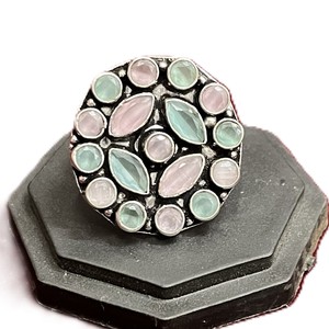 Oxidized 925 Silver Plated Brass Natural <b>Turquoise</b> Classic Gemstone <b>Ring</b> for Women October Wedding Engagement Gift ARTSJEWELS - Product Image 1