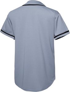 Camiseta Deportiva FALOR Gris Estilo Béisbol con Ribete Negro y Botones al Frente, Material de Poliéster Resistente - Product Image 4
