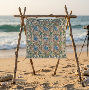 wholesale Hand Block Printed Organic Cotton <b>Bandana</b> Lightweight Soft Cotton Paisley <b>Bandana</b> Sunfaded Hand Dyed Vintage Style - Product Image 6