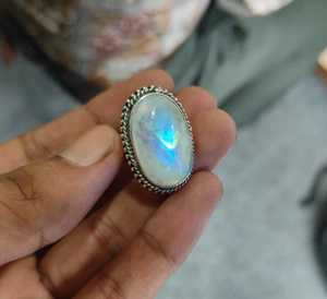 Anillo de Larimar Ovalado, Anillo de Plata de Ley con Piedra Azul, Joyería Hecha a Mano, Proveedor Mayorista - Product Image 2