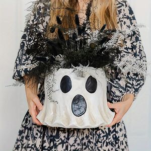 Vaso a Forma di Fantasma Virus Carino in Resina, 1 Pezzo, per Decorazioni Natalizie e di Halloween, Casa e Cucina - Product Image 1