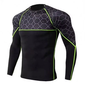 Sublimation Print <b>Men's</b> Long Sleeve <b>Compression</b> Rash Guard Quick Dry Sport Waterproof Spandex Polyester Workout <b>Shirts</b> For <b>Men</b> - Product Image 4