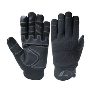 Gants de travail mécaniques anti-vibrations à écran tactile, gants de travail en cuir de qualité supérieure, gants de travail industriels pour la construction, gants de mécanicien - Product Image 3