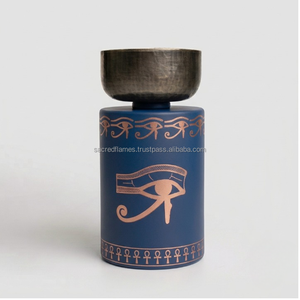 เตาเผาบัคฮูร์แบบอาหรับทำมือสำหรับใช้ในเชิงพาณิชย์ รุ่น Eye of Horus สีน้ำเงิน ทำจากโลหะ สำหรับถ่านอูด ขายส่ง - Product Image 4