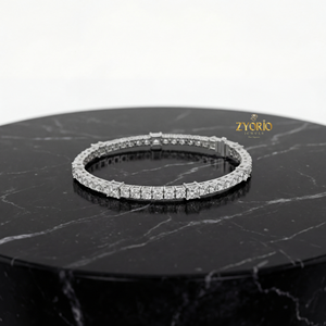 สร้อยข้อมือเพชรเทียม Eternity Lab Grown Diamond รุ่นคลาสสิค ชุบเงิน 925 ประกายระยิบระยับตลอดวง เหมาะสำหรับงานแต่งงาน ของขวัญสำหรับผู้หญิง - Product Image 1