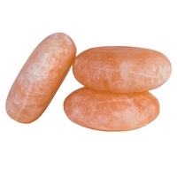 Kit Pijat Tubuh Grosir Batu Kristal Panas Garam Himalaya Merah Muda untuk Terapi Spa Relaksasi Pereda Nyeri