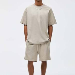 Conjunto Casual de Verano para Hombre, 2 Piezas, Camiseta de Manga Corta y Pantalones Cortos, Transpirable, Tejido de Poliéster/Algodón, Económico - Product Image 1