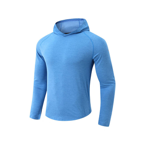 Mens Lightweight Athletic <b>Hooded</b> <b>Shirt</b> Long Sleeve Quick Dry Breathable Workout Running Pullover Sport Hoodie Pocket Casual 100% - Product Image 3