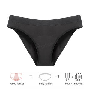 Finetoo 2024 S-XXL Tallas Grandes para Mujer, Bragas Menstruales de Cintura Alta, Transpirables, de Punto Sólido, de Algodón y Elastano, de 5 Capas, a Prueba de Fugas - Product Image 4