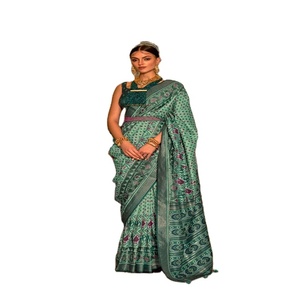 Saree de travail imprimé en soie Patola par FabZone - Product Image 1