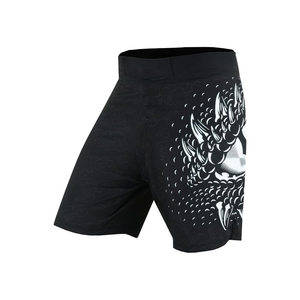 Pantalones Cortos de Boxeo Unisex Negros con Estampado Digital, de Secado Rápido, Corte Holgado, Estilo Muay Thai, 100% Poliéster, Diseño de Dragón - Product Image 2