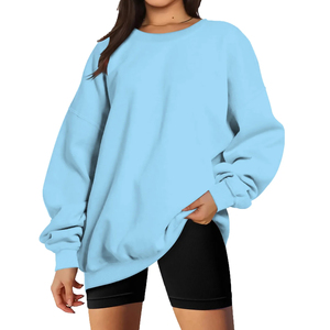 เสื้อสเวตเชิ้ตคอกลมโอเวอร์ไซส์ ผ้าฟลีซ สีพื้น ทรงหลวม สไตล์ลำลอง ใส่ได้ทั้งชายและหญิง สำหรับฤดูใบไม้ร่วง ผลิตจากผ้าฝ้ายถัก 100% เป็นมิตรต่อสิ่งแวดล้อม น้ำหนัก 340 กรัม - Product Image 6