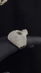 Anillo de Calavera de Plata de Ley 925 con Diamantes VVS Brillantes, Estilo Hip Hop de Alta Gama, para Hombres, para Fiestas o Uso Diario - Product Image 4
