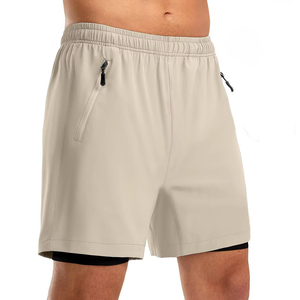 Shorts de cyclisme à séchage rapide pour hommes, couleur unie, taille élastique avec poches, shorts de sport décontractés pour l'extérieur, pour hommes - Product Image 5