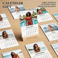 Calendrier de bureau en bois personnalisé avec logo 2027, calendrier de table personnalisé avec photo pour cadeaux promotionnels d'entreprise, vente en gros
