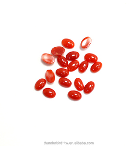 Gema suelta para fabricación de joyas, joyería Diy de fábrica al por mayor, fabricante de Taiwán, de alta calidad, 4x6mm, cabujón de Coral rojo Natural sin tratamiento - Product Image 1
