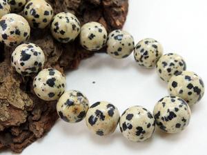 Venta al por mayor de esferas lisas de jaspe dalmático, piedra preciosa natural auténtica, de 10-12 mm, en blanco y negro, para joyería. - Product Image 4